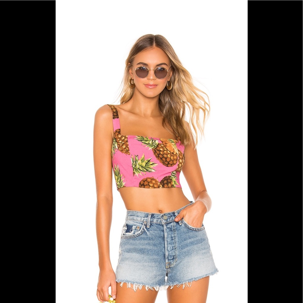 Superdown tropical crop top sz XXS from revolve